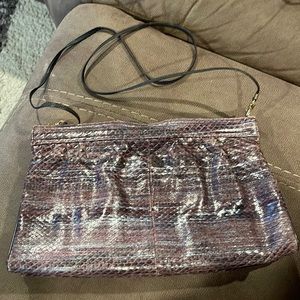 Women’s Vintage Bags by Supreme Clutch brown/purple snake skin